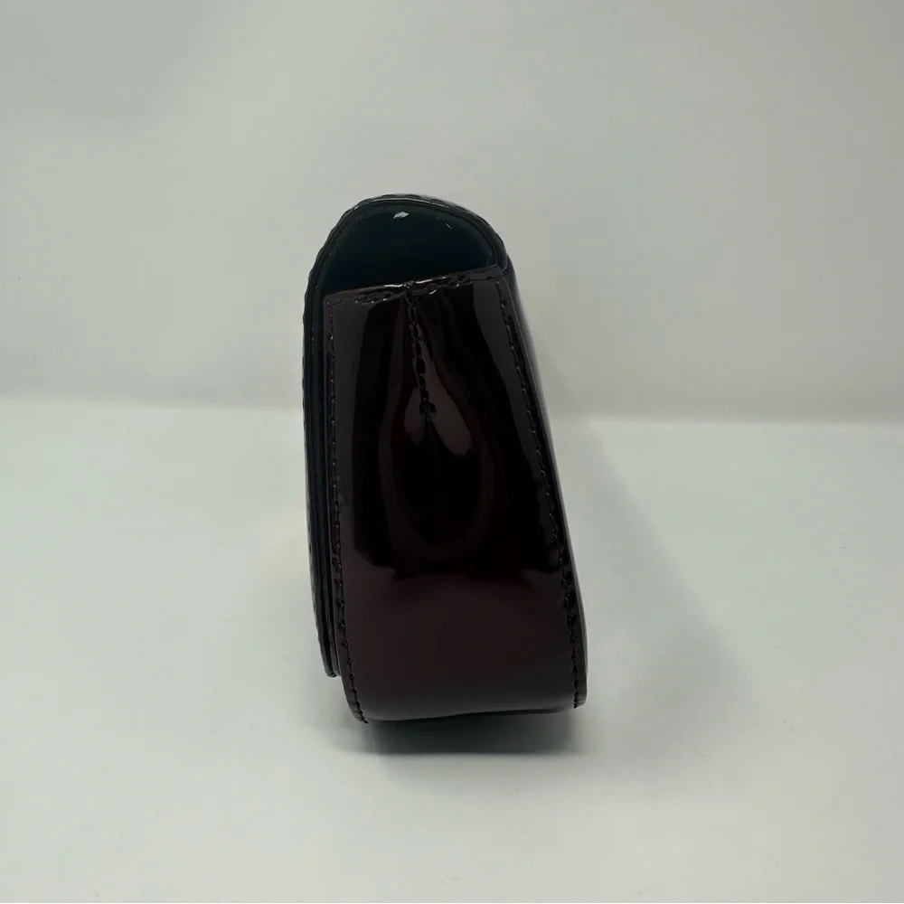 Louis Vuitton Dark Burgundy Clutch with Gold Logo